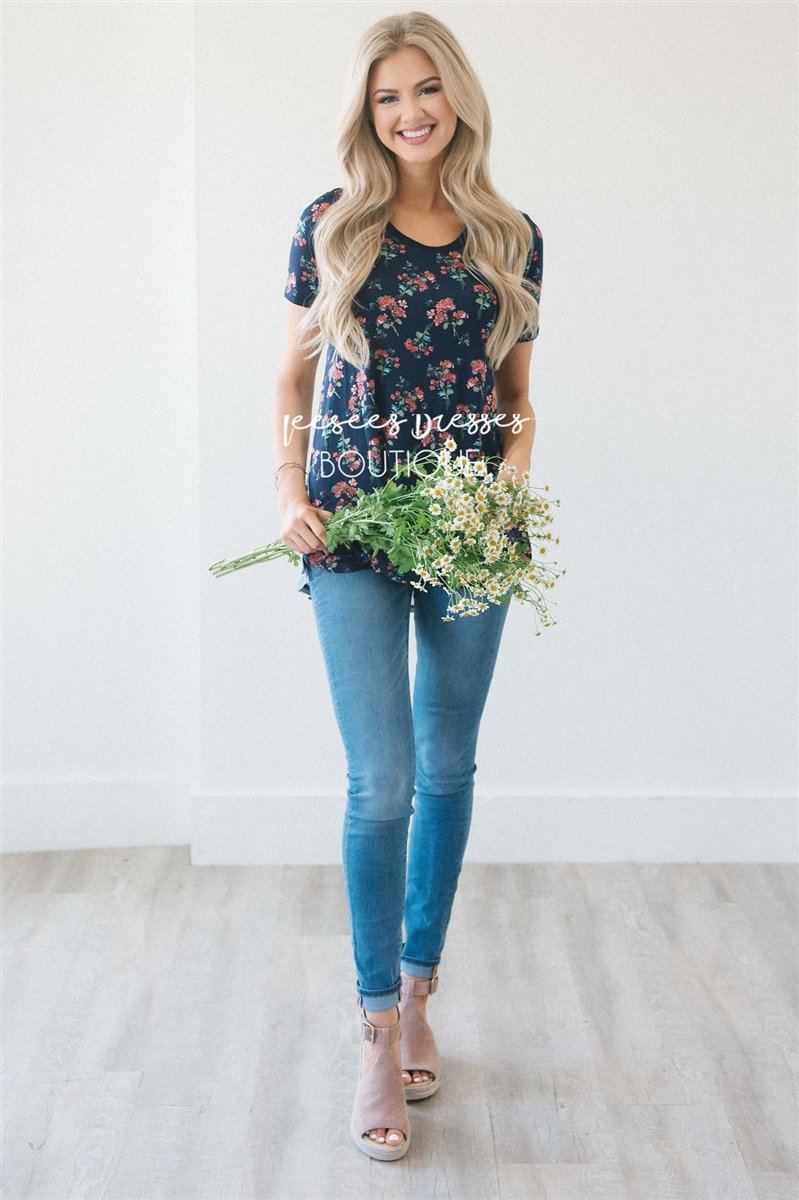 Floral Front Plaid Back Top