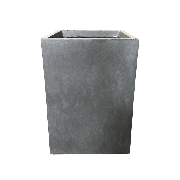 Wide Kante Lightweight Tall Square Concrete Outdoor Planter Pot Slate Gray