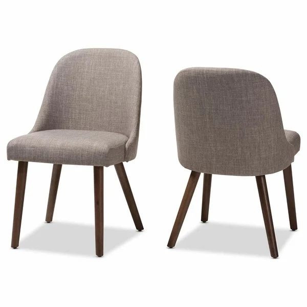 ?Cody Mid-Century Modern Fabric Upholstered Wood Dining Chair - Set of 2