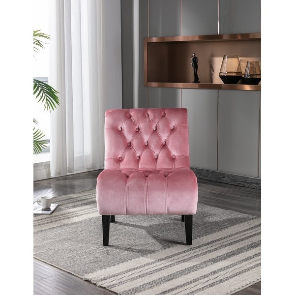 Accent Living Room Chair Leisure Chair Curved Armless Chair for Small Spaces