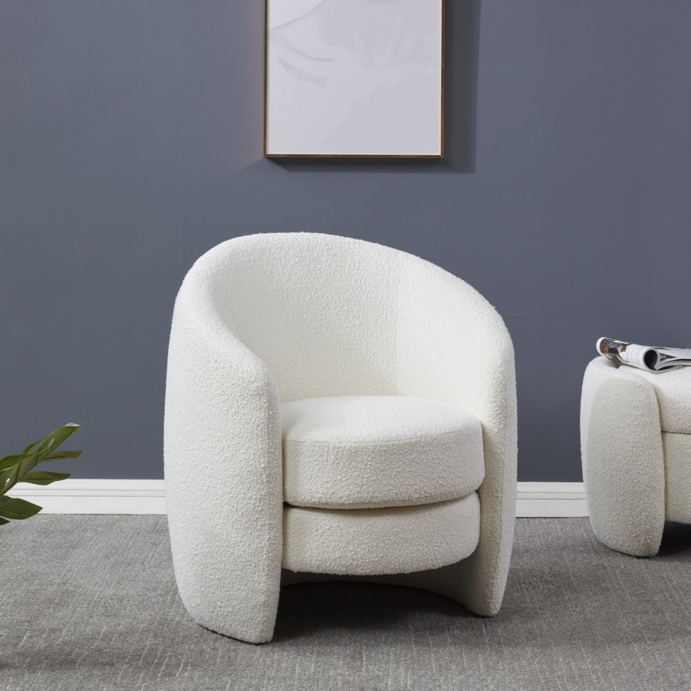 Safavieh Couture Danianna Boucle Accent Chair Ivory   Midcentury   Armchairs And Accent Chairs   by Safavieh  Houzz