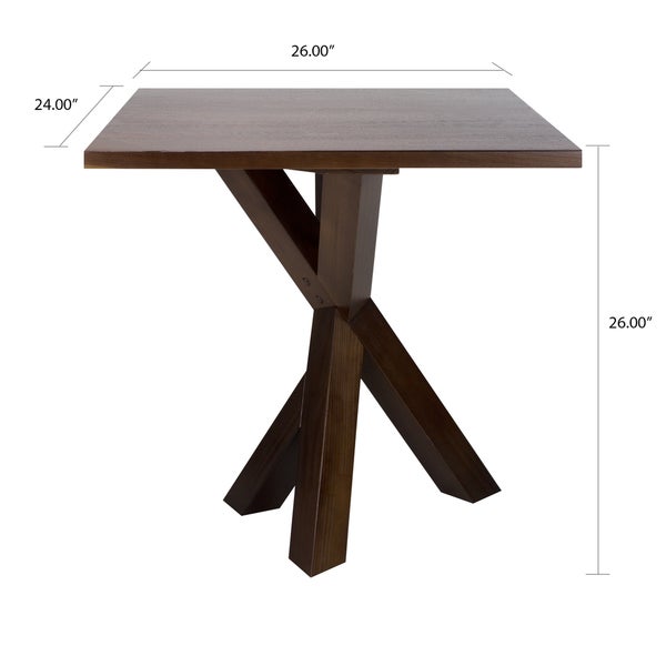 Strick and Bolton Lempicka End Table with 1-inch Thick Solid Walnut Top and Stylish X-detailing