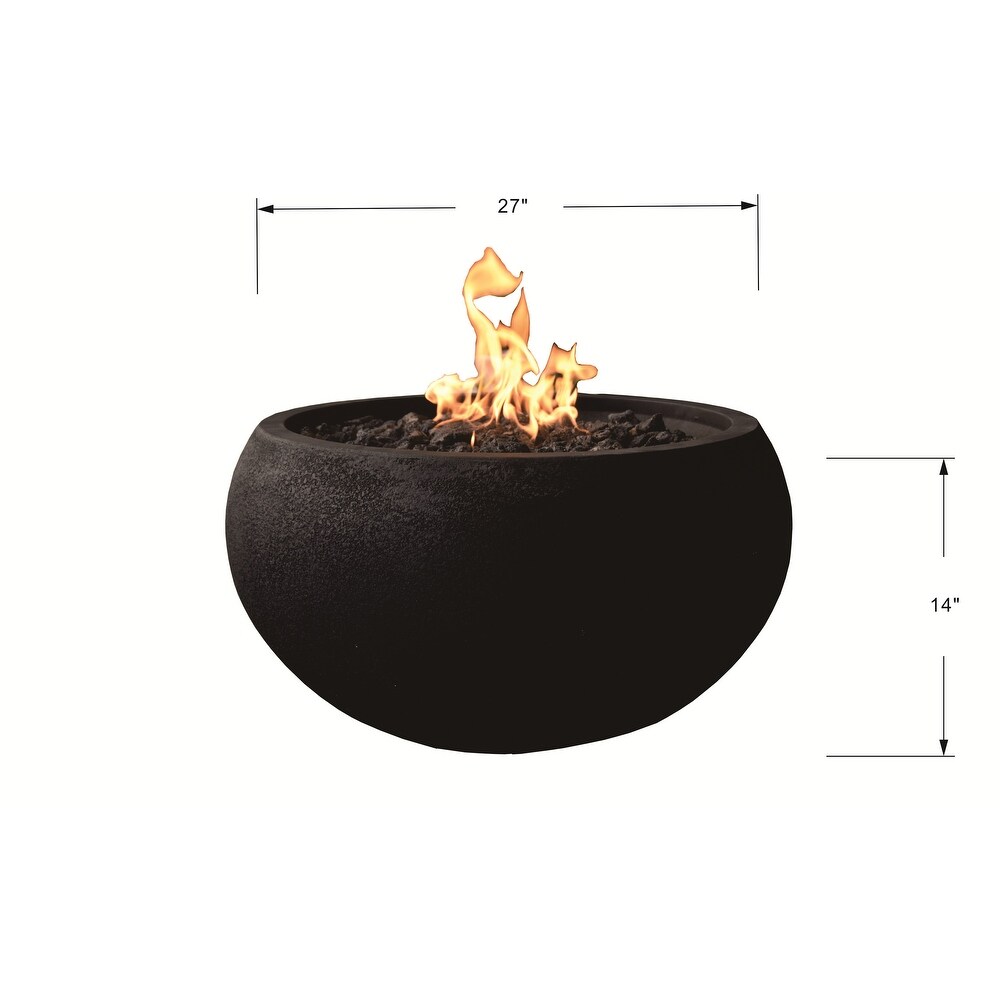 Modeno York Concrete Fire Table  Black  Natural Gas  40 000 BTUs