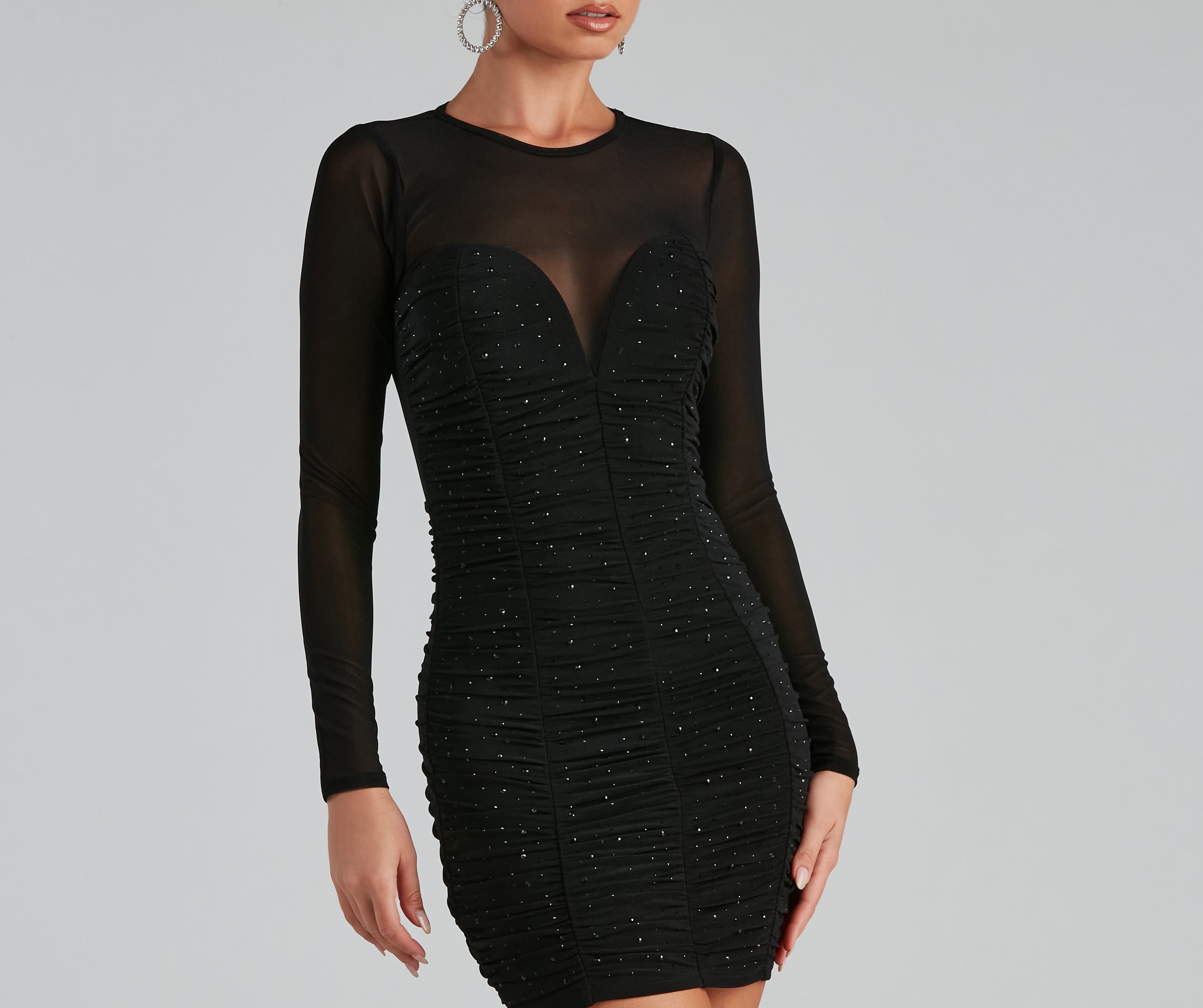 Moment To Sparkle Mesh Mini Dress