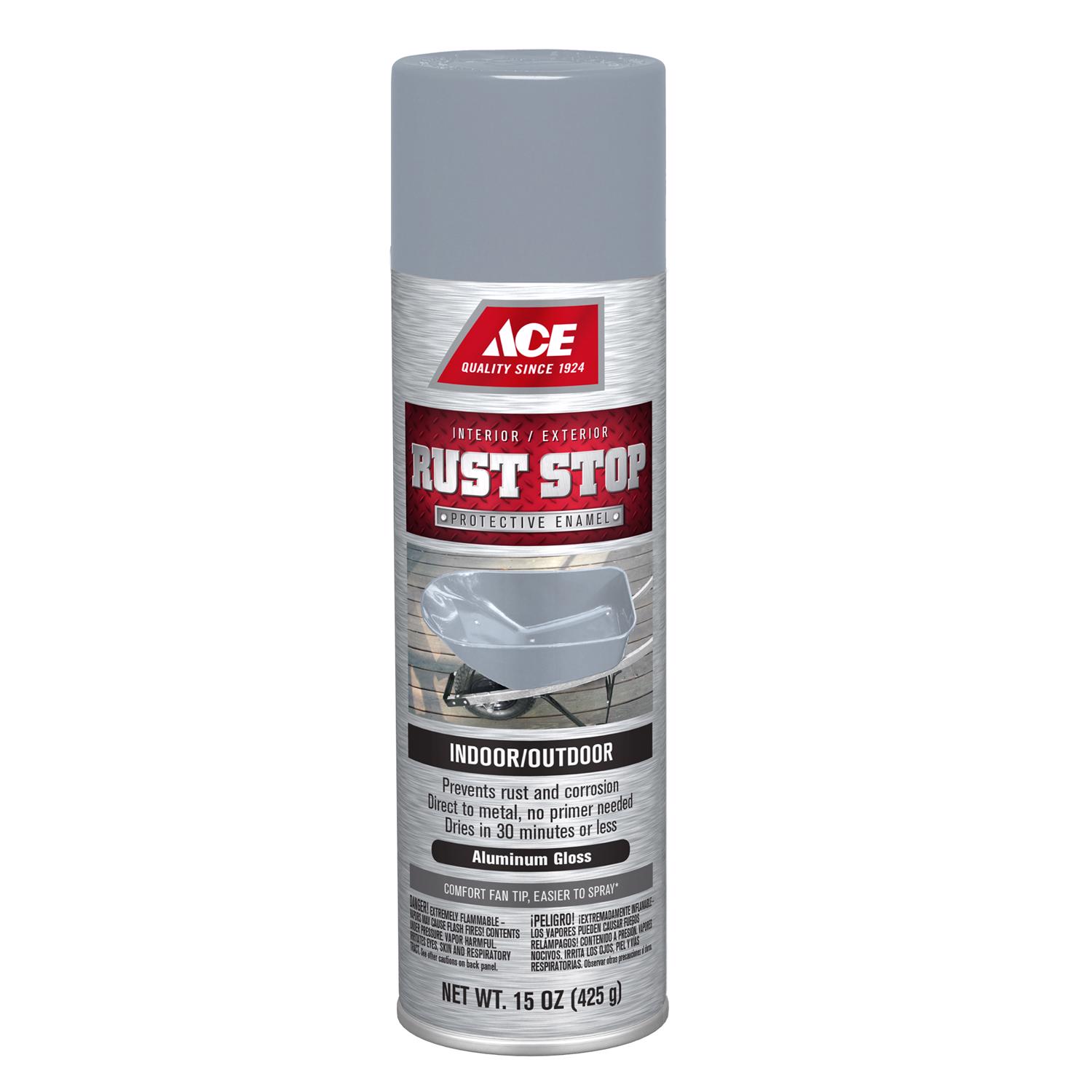 Ace Rust Stop Gloss Aluminum Protective Enamel Spray Paint 15 oz