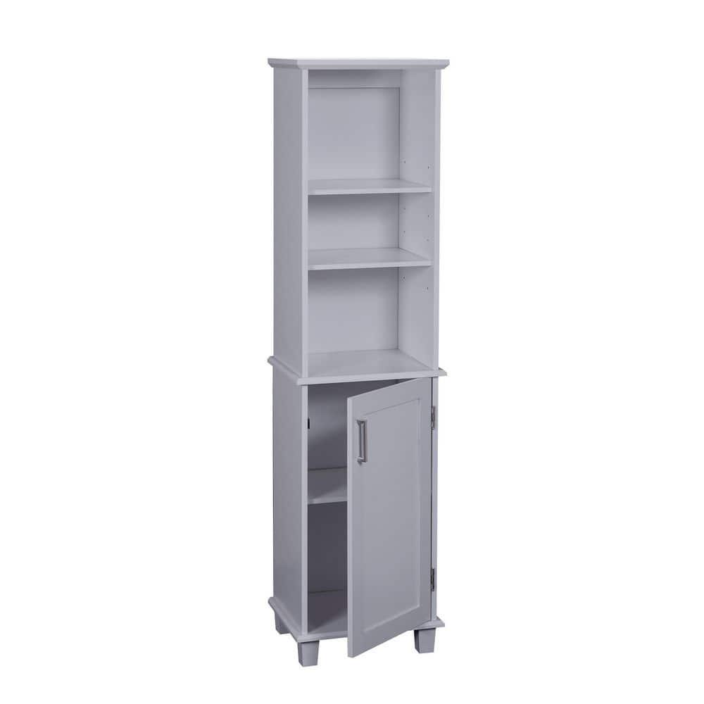 Glacier Bay Shaker Style 16 in W x 12 in D x 6225 in H Linen Cabinet in Dove Gray