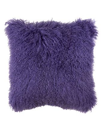 Saro Lifestyle Mongolian Wool Lamb Fur Decorative Pillow， 20