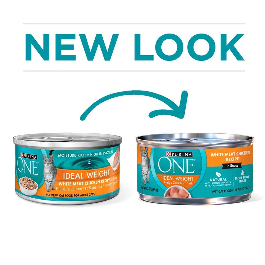 Purina ONE Ideal Weight White Meat Chicken in Sauce Canned Cat Food