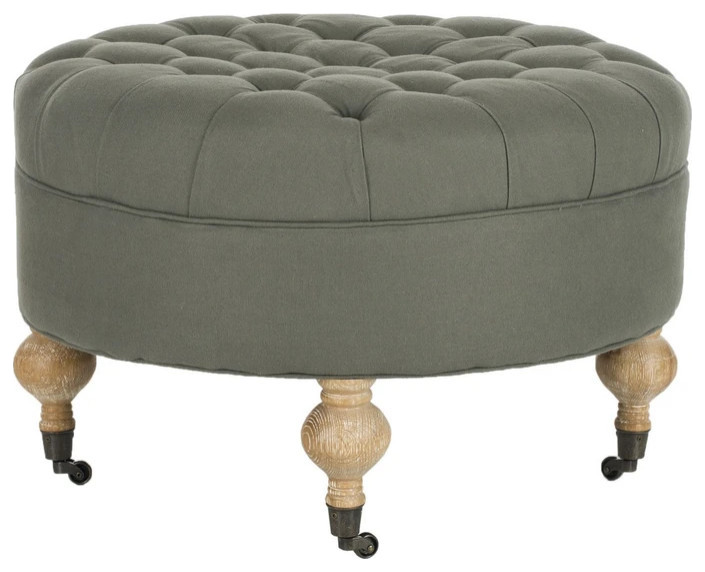 Lark Tufted Round Ottoman Sea Mist   Modern   Footstools And Ottomans   by Virgil Stanis Design  Houzz