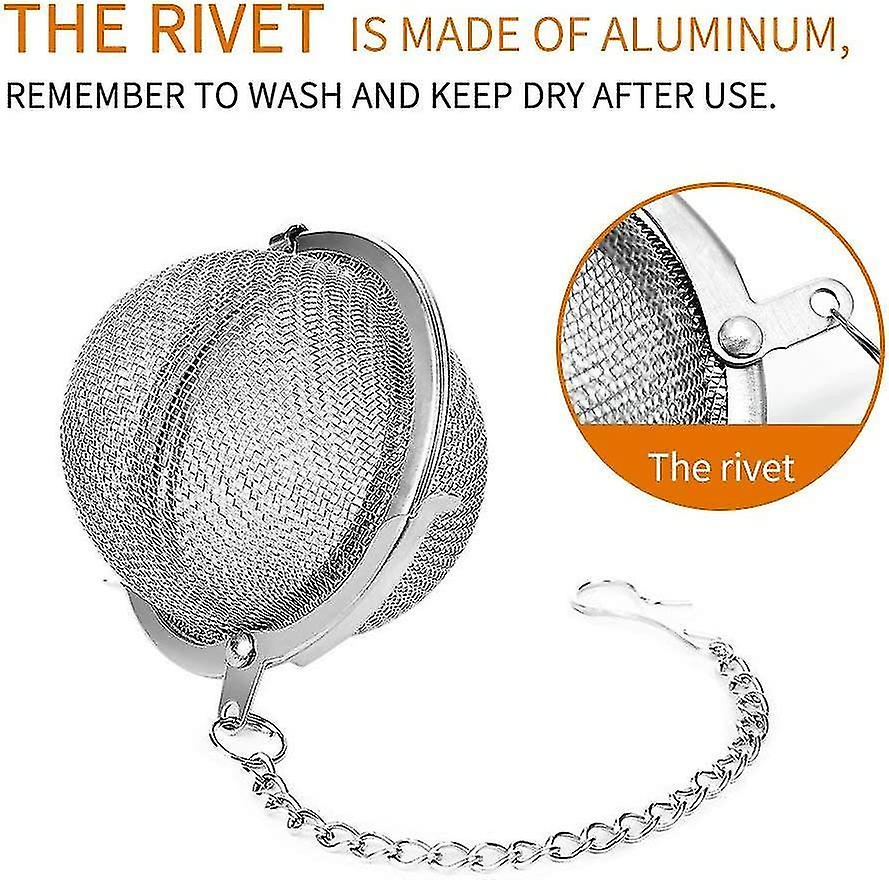 2pcs Stainless Steel Mesh Strap Chain Filter Tea Ball 5.5cm Tea Strainer