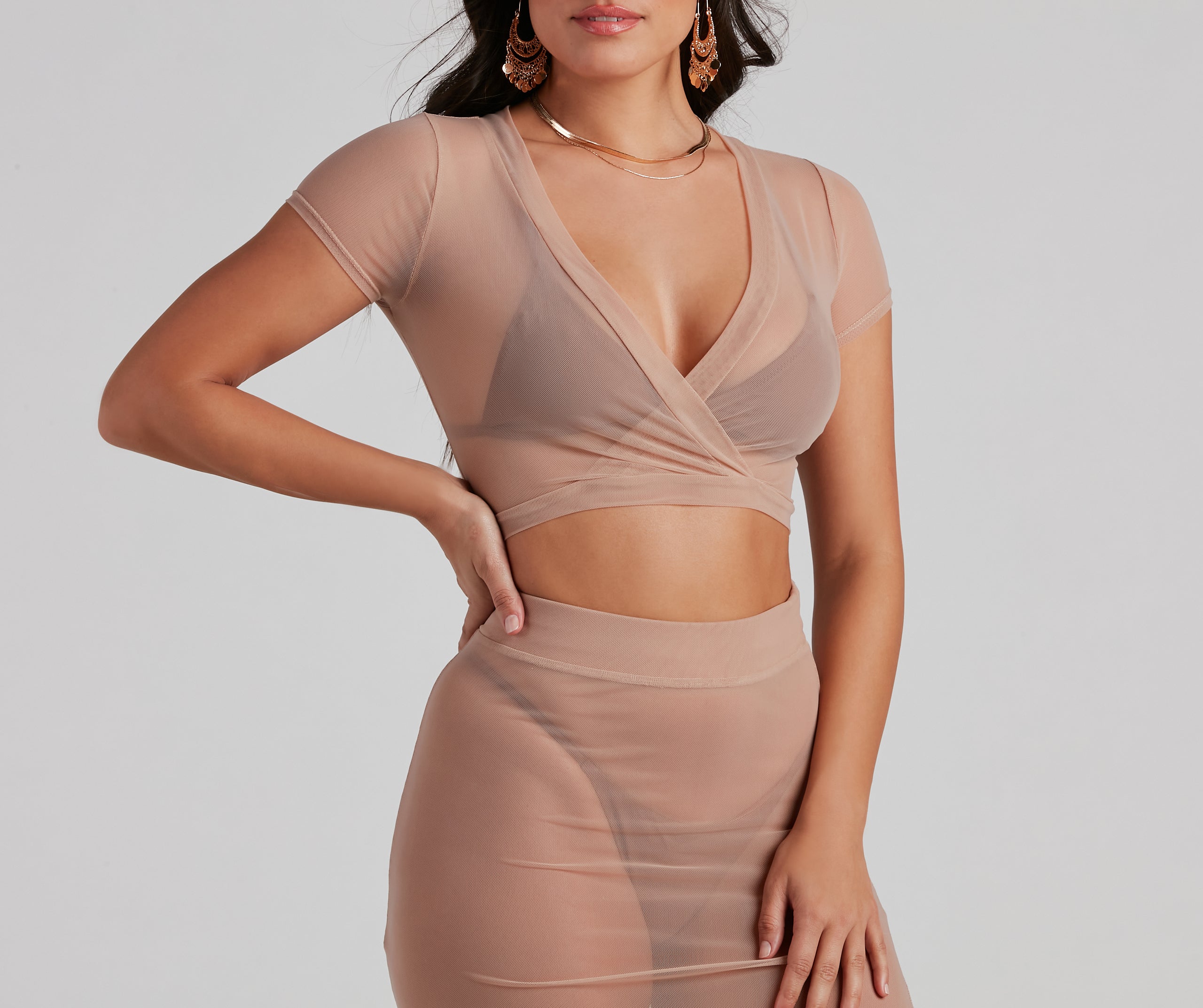 Wrap Me In Glam Mesh Top