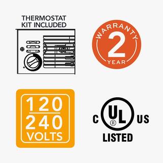 Cadet 120240-volt 45090013501800-watt Under-cabinet Fan-forced Electric Heater with Built-in Thermostat Kit UCH183T