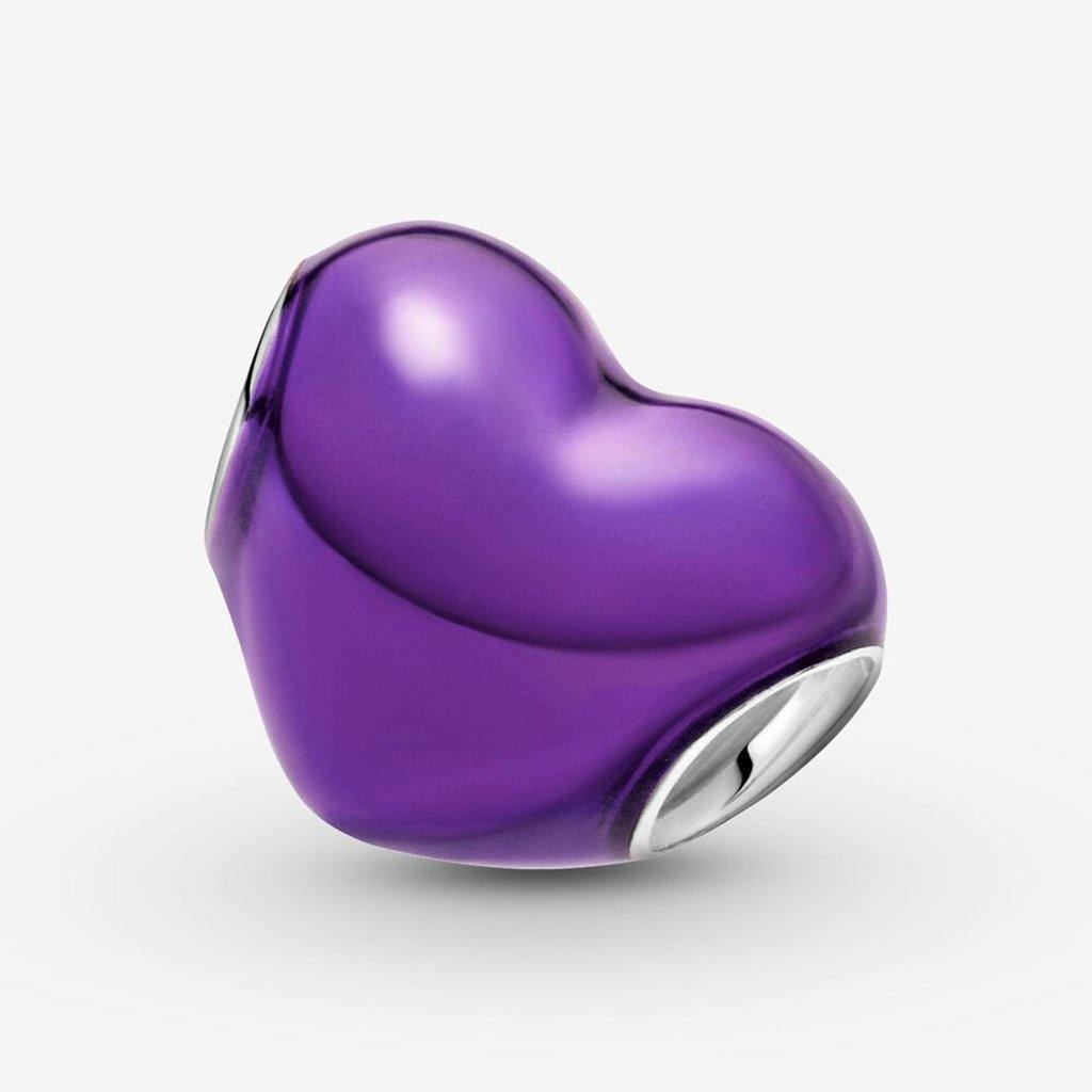 PANDORA  Metallic Purple Heart Charm