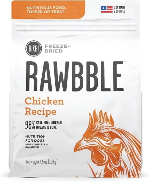 BIXBI Rawbble Chicken Recipe Grain-Free Freeze-Dried Dog Food