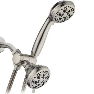 AquaDance 48-spray 4 in. Dual Shower Head and Handheld Shower Head with Body spray in Brushed Nickel 9721