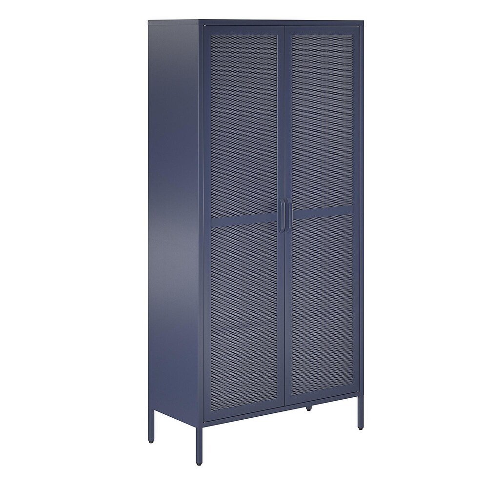 The Novogratz Channing Tall 2 Door Storage Cabinet Mesh Metal Locker