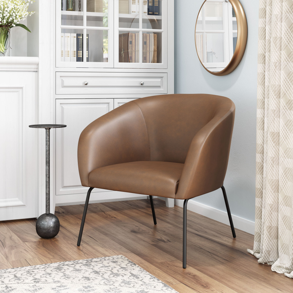 Quinten Accent Chair Vintage Brown   Midcentury   Armchairs And Accent Chairs   by Furniture East Inc.  Houzz