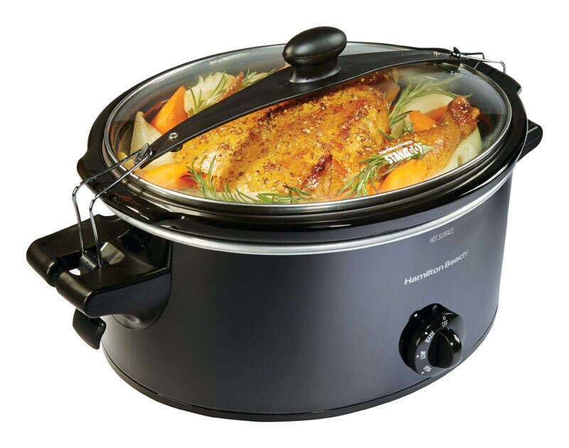 Hamilton Beach Stay or Go 6 qt Black Metal Slow Cooker