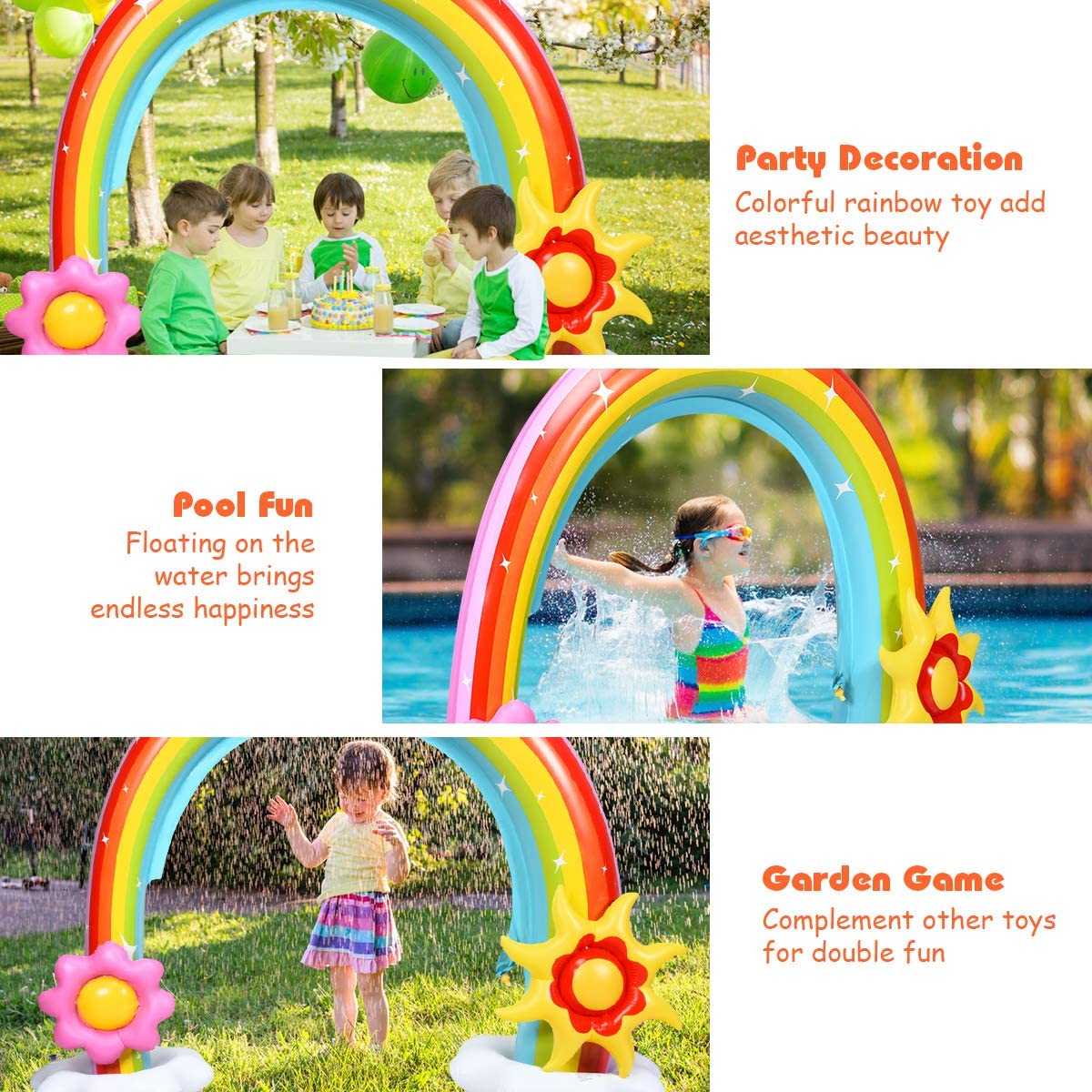 Costzon Inflatable Rainbow Sprinkler for Kids, 96