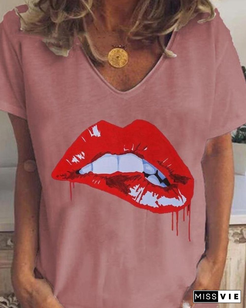 Lip Print T-Shirt P13286