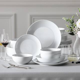 MALACASA Amelia 24-Piece White Porcelain Dinnerware Set Service For 6 AMELIA-24