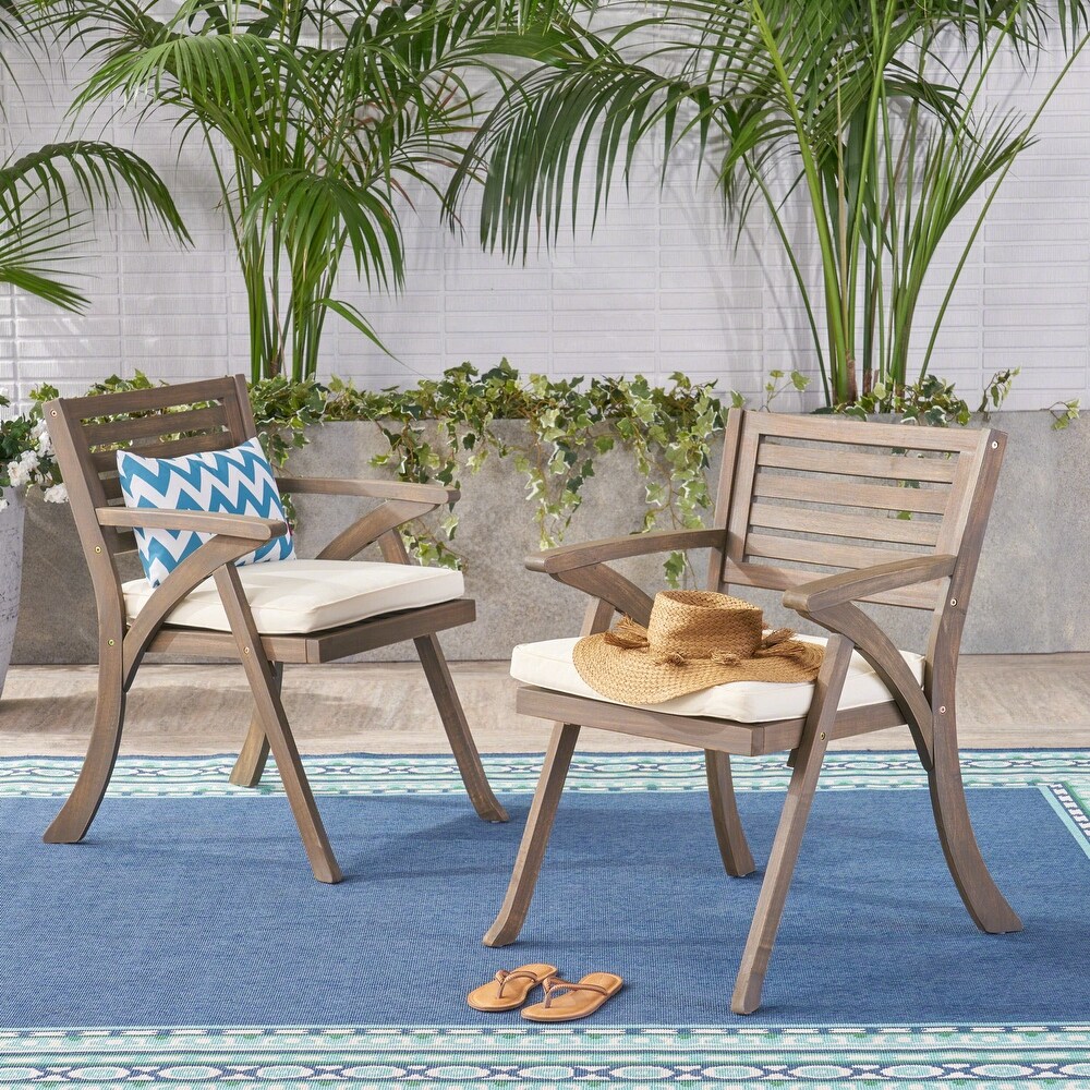 Hermosa Outdoor Acacia Wood Dining Chair (Set of 2) by Christopher Knight Home   24.00\