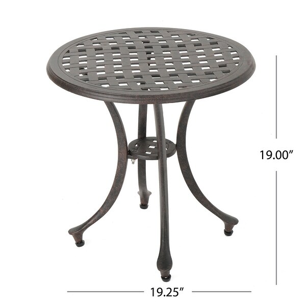 Lola Outdoor Round Aluminum Side Table by Christopher Knight Home