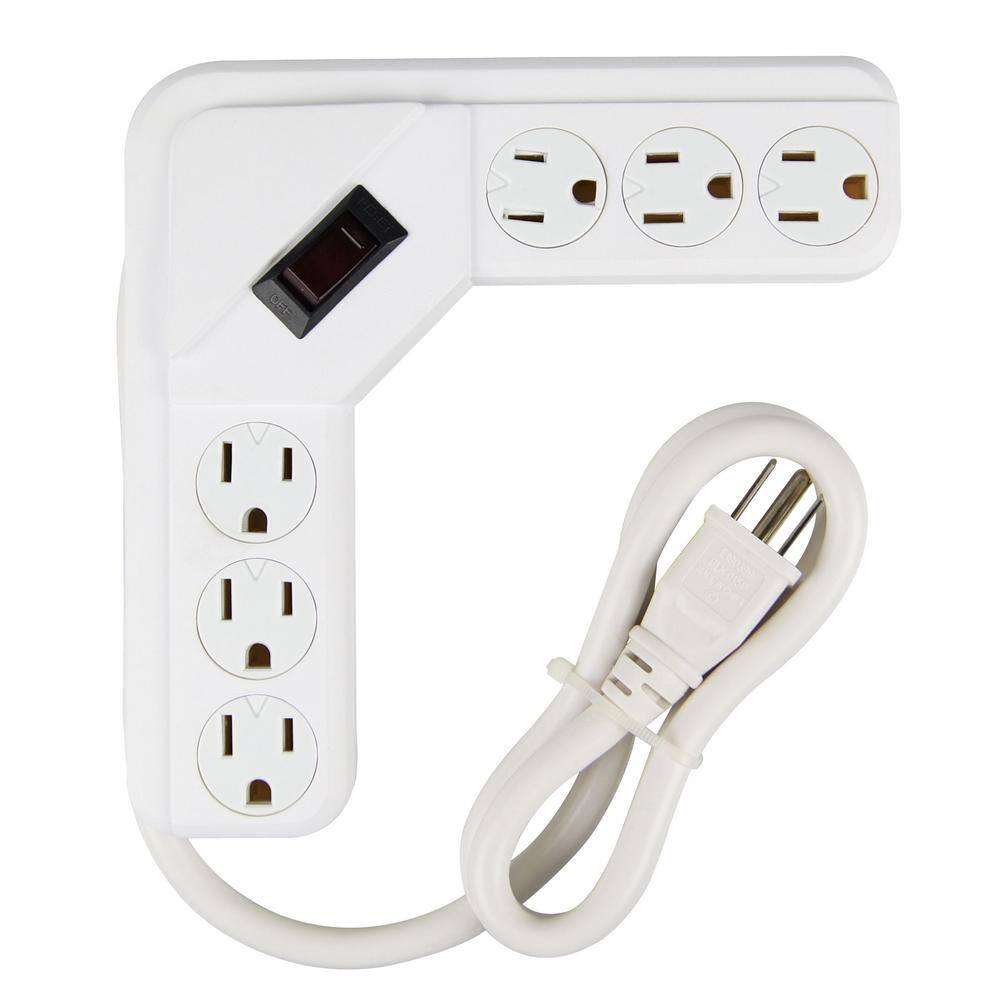 Woods 6-Outlet Corner Power Strip with 4 ft. Cord 41378