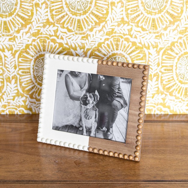 8x10 Inch Beaded Picture Frame White Dipped Wood Mdf amp Glass By Foreside Home amp Garden