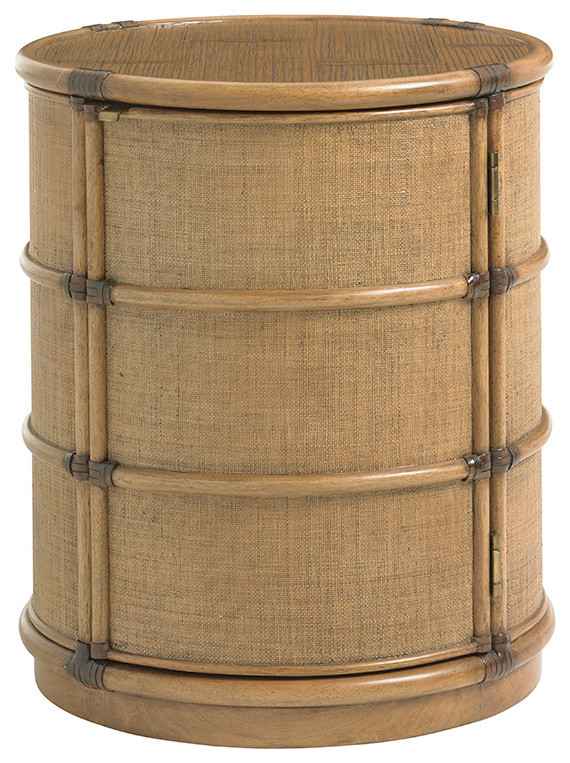 Tommy Bahama Twin Palms Cassada Drum Table 01 0558 950   Tropical   Side Tables And End Tables   by Emma Mason  Houzz