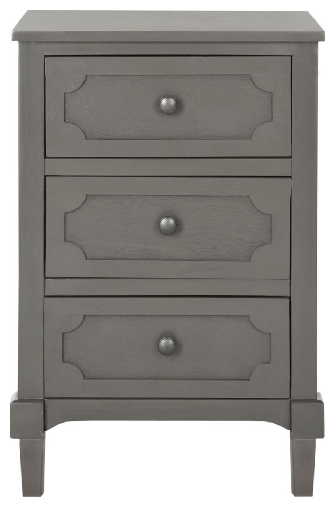 Briscoe 3 Drawer Side Chest Gray   Transitional   Side Tables And End Tables   by AED Luxury Home Decor  Houzz