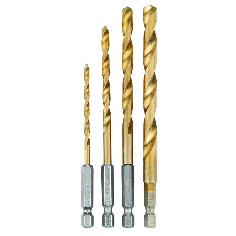 RYOBI SpeedLoad+ Titanium 4-Piece Hex Shank Twist Drill Bit Set AR1860G