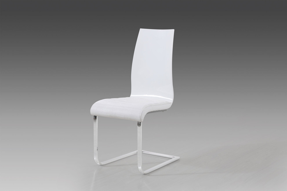 Delfina White Dining Chair  Set of 2   Contemporary   Dining Chairs   by Casaat  Houzz