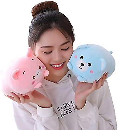 8 Inch Cute Pink Pig Plush Stuffed Animal Cylindrical Body Pillow，super Soft Cartoon Hugging Toy， Kids Sleeping Kawaii Pillow