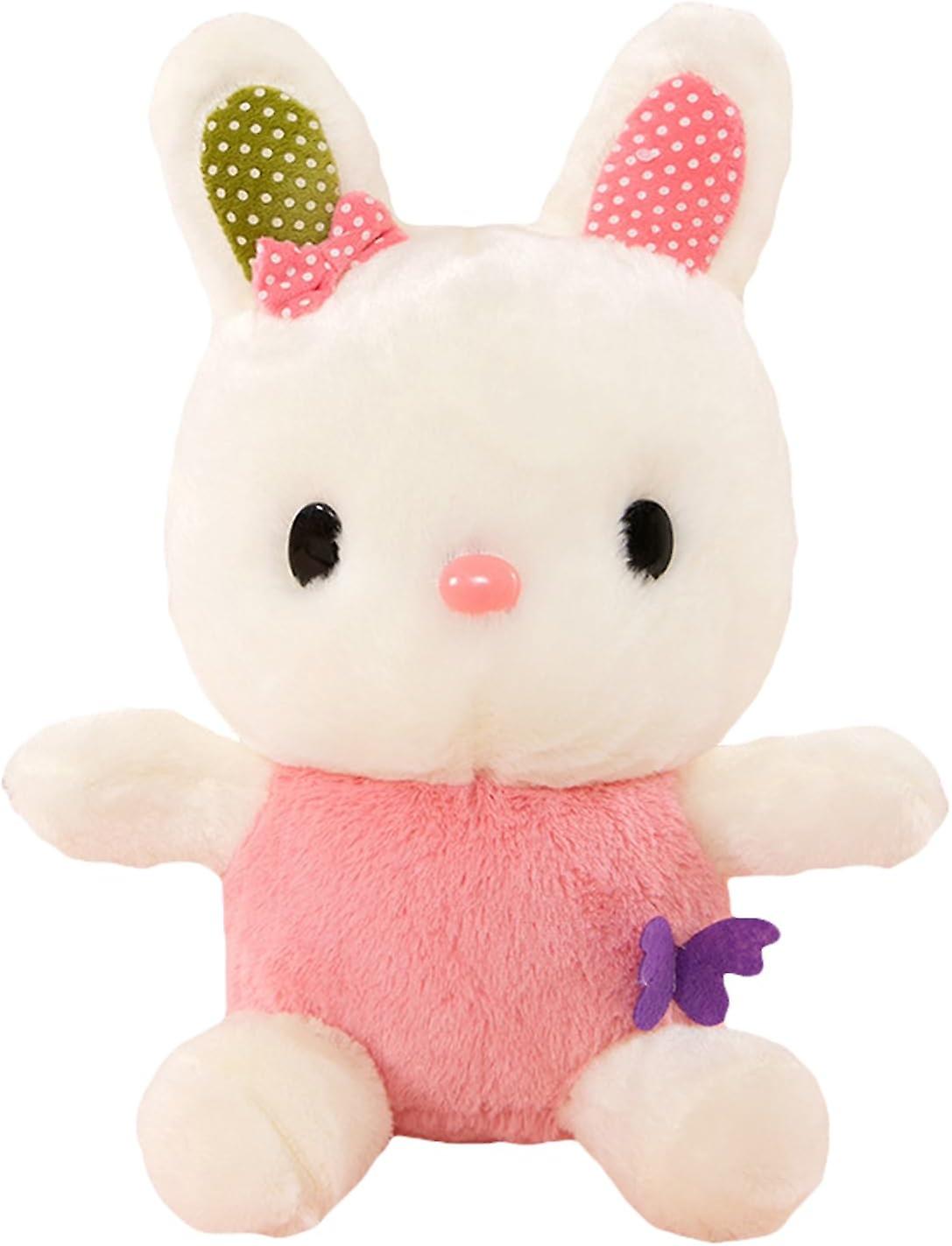 Bunny Stuffed Animal Pink Baby Rabbit Plush Cute Hare Doll Toy For Kids， 11.8