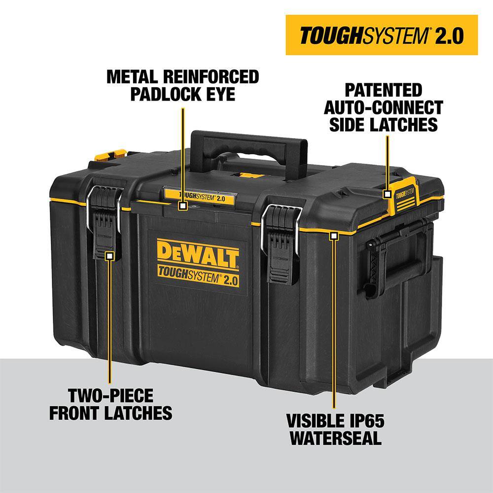 DW TOUGHSYSTEM 2.0 22 in. Small Tool Box TOUGHSYSTEM 2.0 24 in. Mobile Tool Box 22 in. Medium Tool Box and Deep Tool Tray DWST08165005020