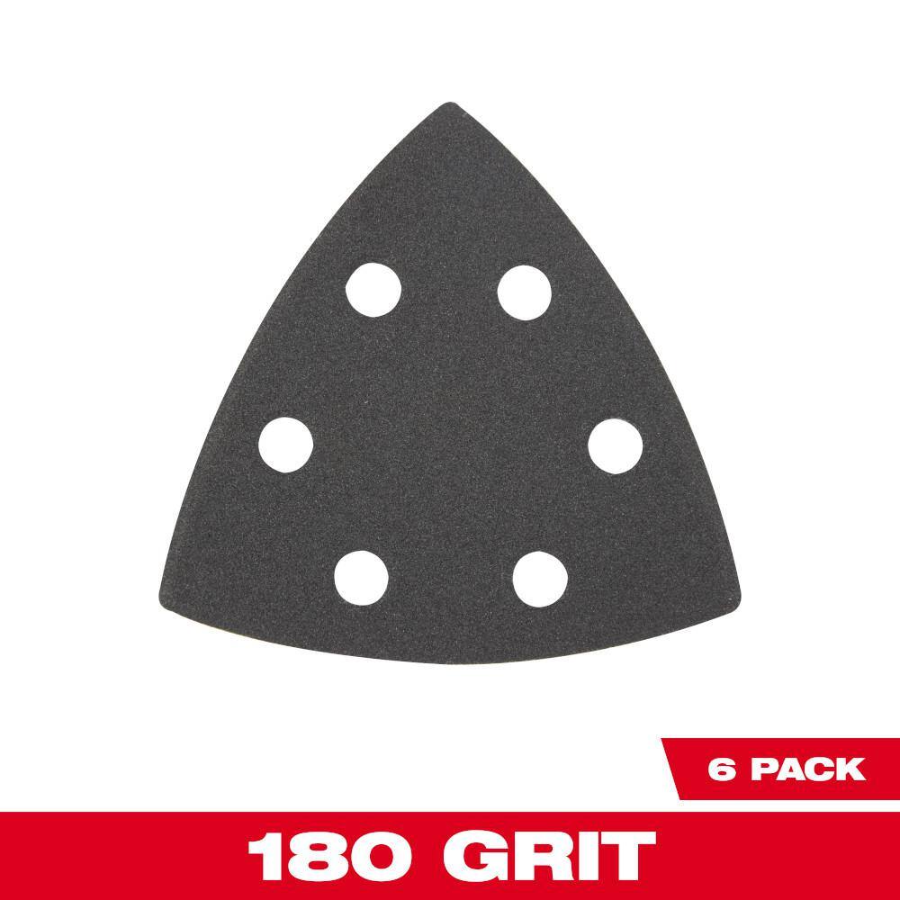 MW 3-12 in. 180-Grit Sandpaper for Oscillating Multi-Tool (6-Pack) 49-25-2180