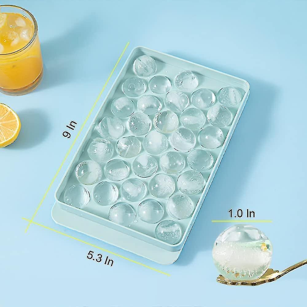 Round Ice Cube Tray With Lid Ice Ball Maker Mold For Freezer With Container Mini Circle Ice Cube Tra