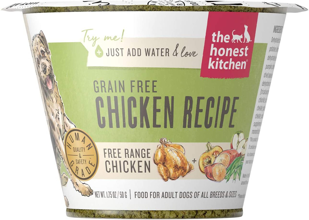 The Honest Kitchen Grain Free Free Range Chicken Dog Food， 1.75 Oz. Cup