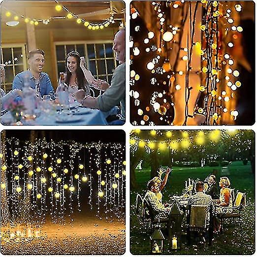 Solar String Lights， 7m 50 Led Decorative Ball String Lights， Waterproof Bubble Ball With Warm White