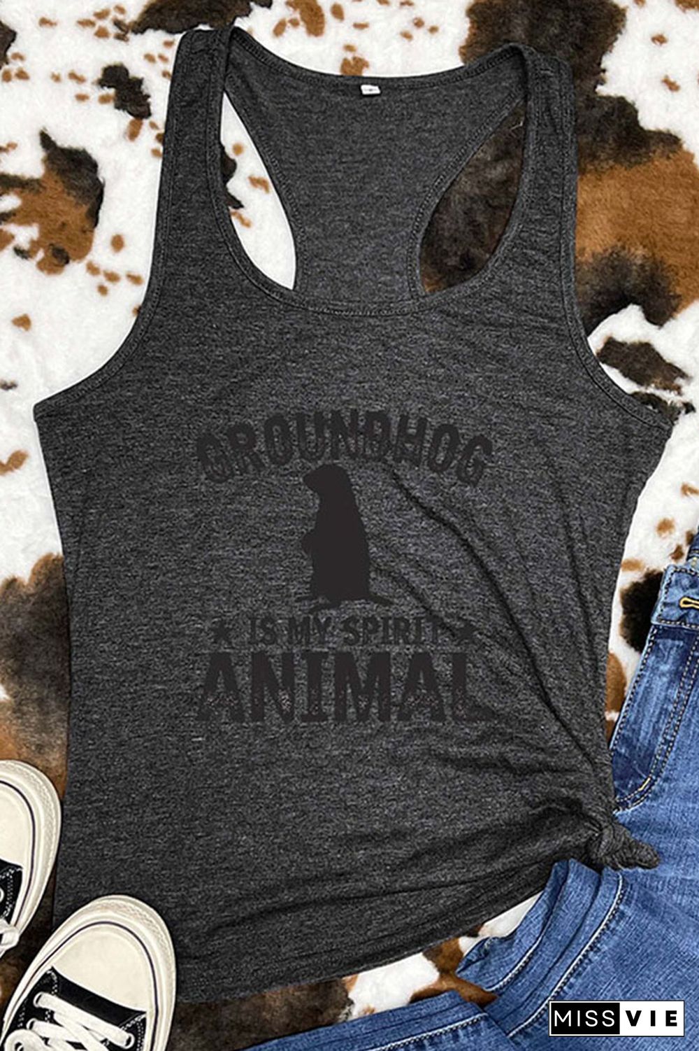 Groundhog Is My Spirit Animal Sleeveless Tank Top Wholesale