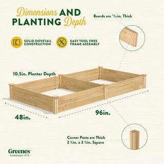 Greenes Fence 4 ft. x 8 ft. x 10.5 in. Original Cedar Raised Garden Bed RC6T21B