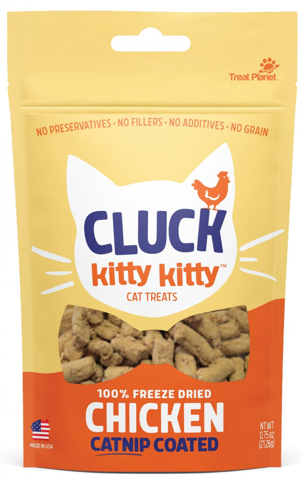 Etta Says! Kitty Kitty Cluck 100% Freeze Dried Chicken with Catnip Coa