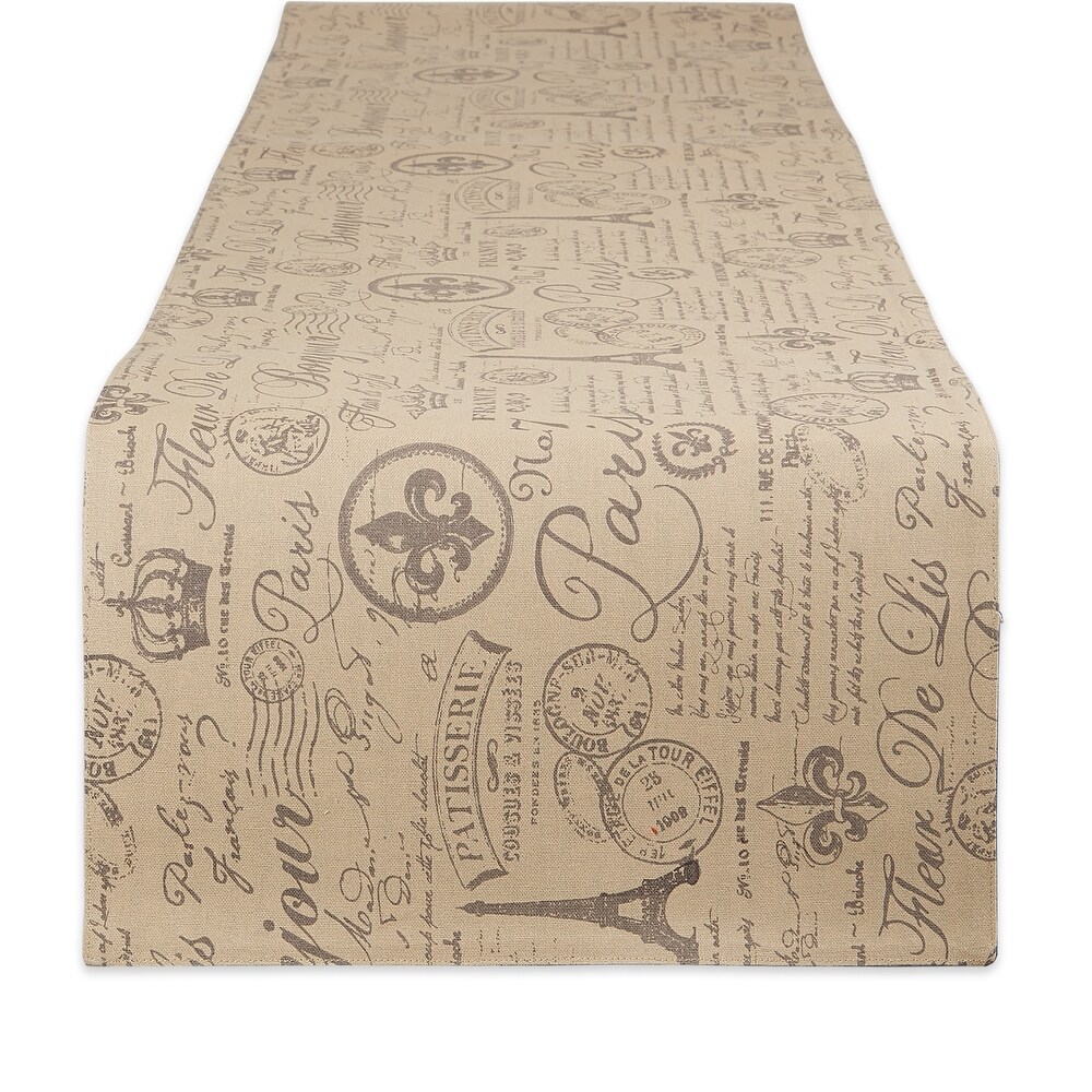 French Flourish Print Table Runner 14x108   Table Runner  14x108\