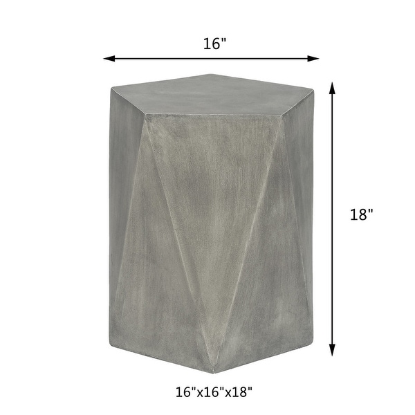 Adeco Modern Concrete End Side Table Indoor Outdoor Hexagon Accent