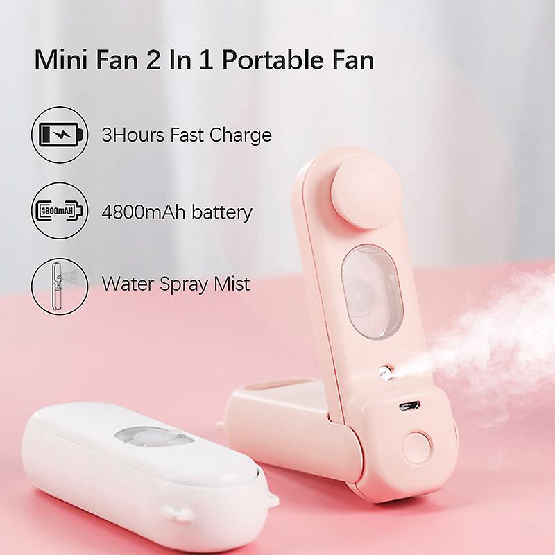 Mini Fan 2 In 1 Portable Fan Humidifier Durable Quiet Foldable Usb