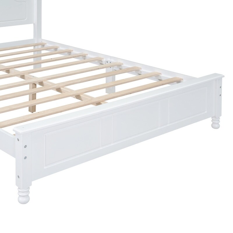 3 Pieces Bedroom Sets  Full/Queen Size Wood Platform Bed and Two Nightstands  Bed frame with Headboard