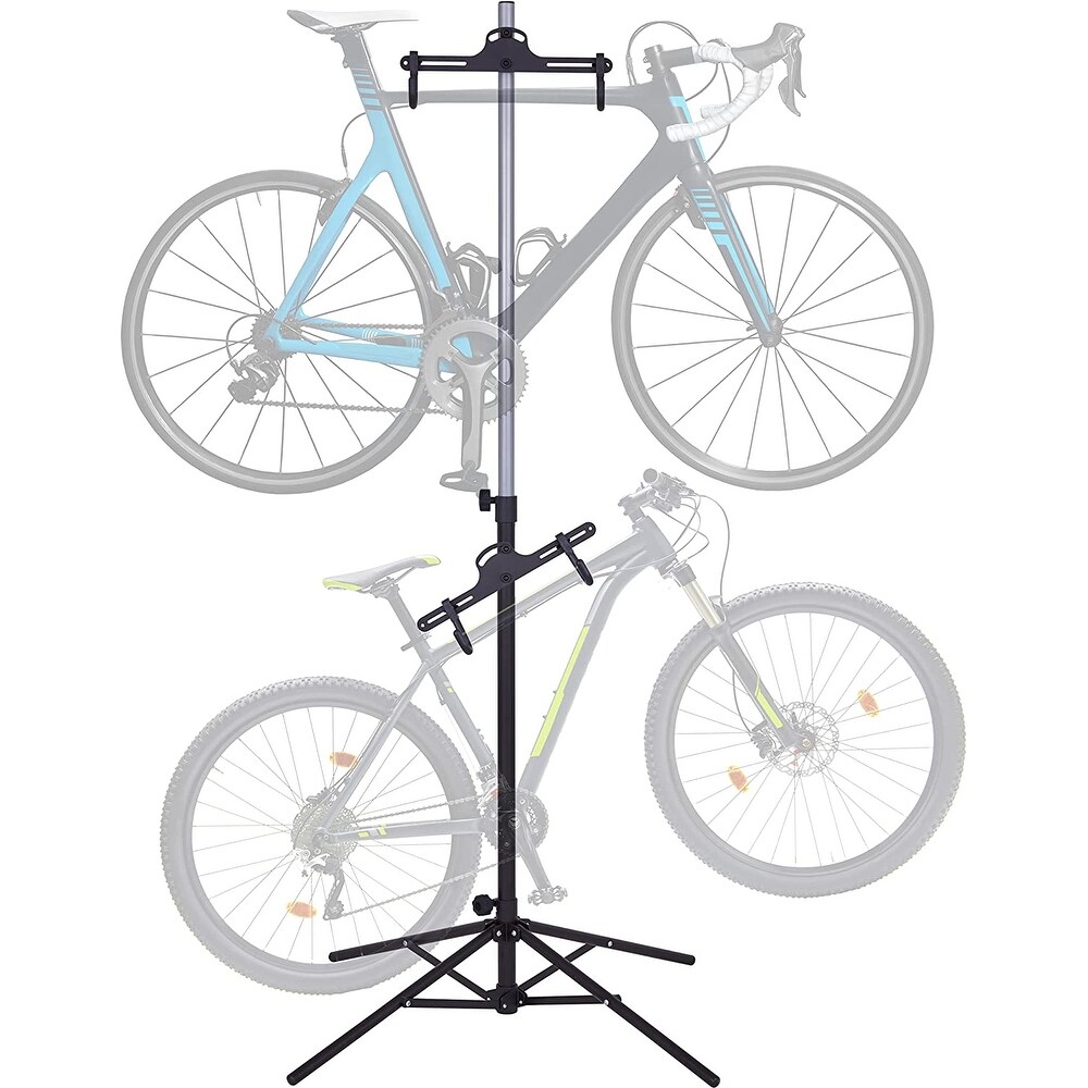 RaxGo Bike Storage Rack  Bicycle Stand for Garage  Adjustable Height  Freestanding  Foldable Design   1 bike