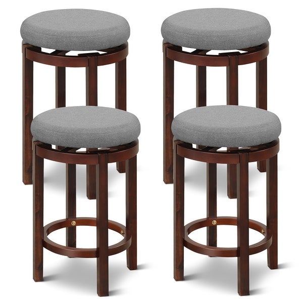 Gymax Set of 2 Swivel Bar Stool Kitchen Kitchen Island Stool Pub and