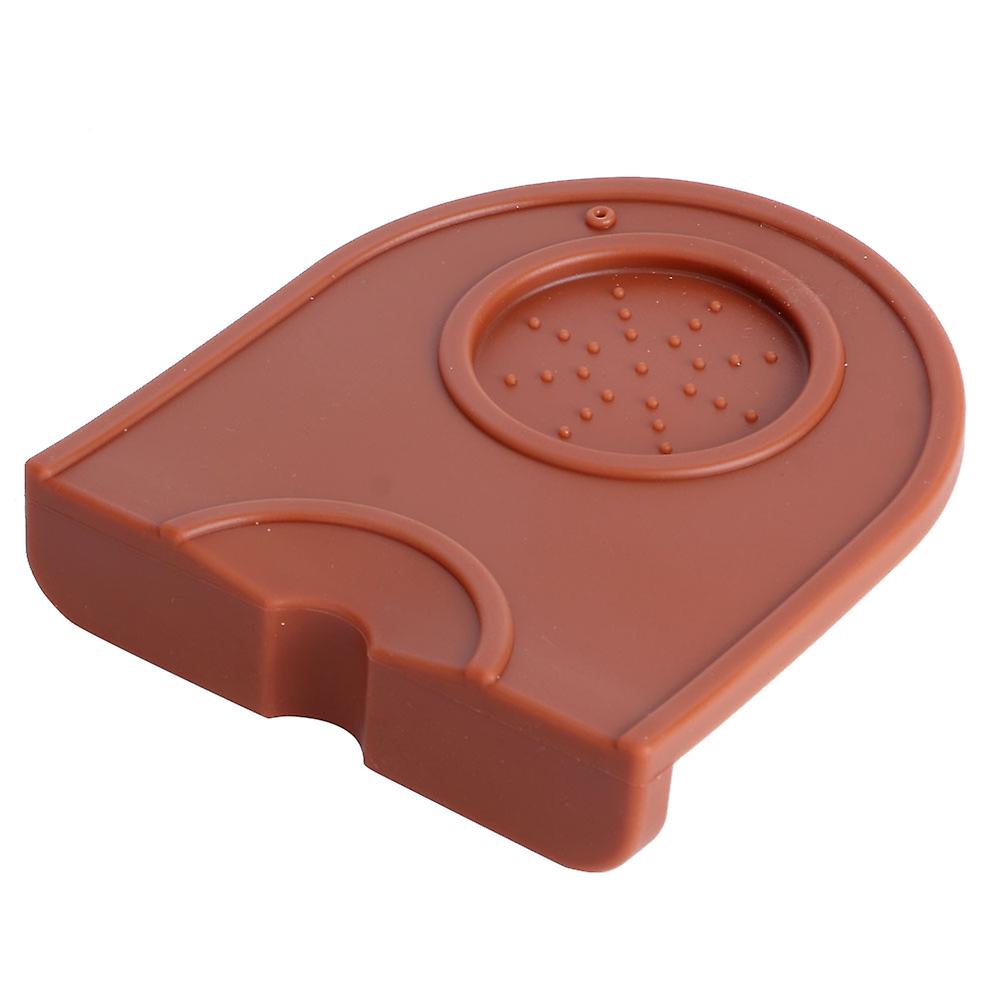 Black Multi Function Thicken Anti Skid Coffee Tamper Holder Silicone Pad Mat(brown)